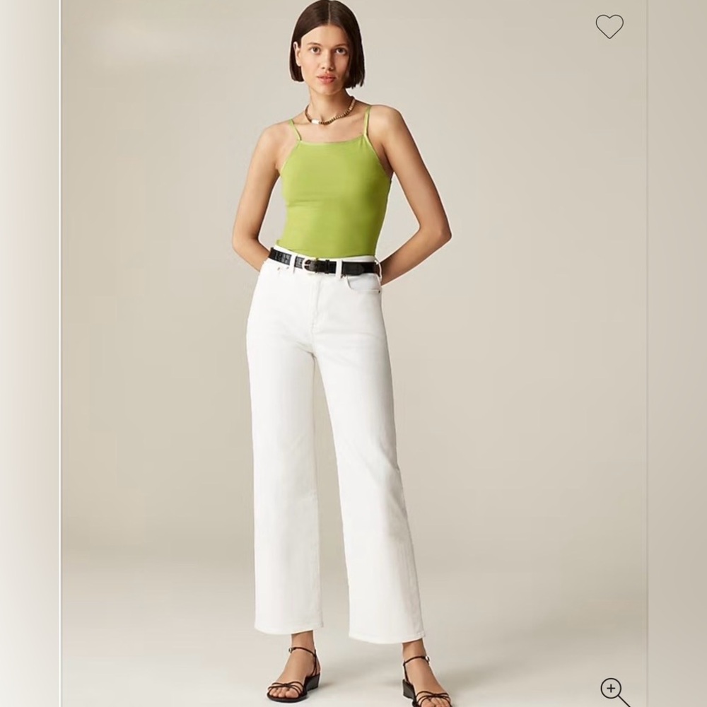 NWT, Tall J Crew White Slim Wide Leg Jeans w/ Raw Hem. Size 31 Tall, 30” inseam - Picture 4 of 12